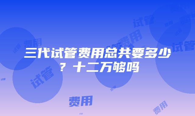 三代试管费用总共要多少？十二万够吗