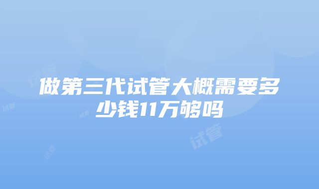 做第三代试管大概需要多少钱11万够吗