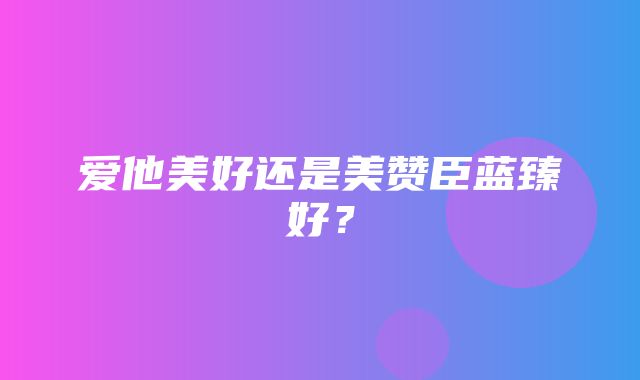 爱他美好还是美赞臣蓝臻好？