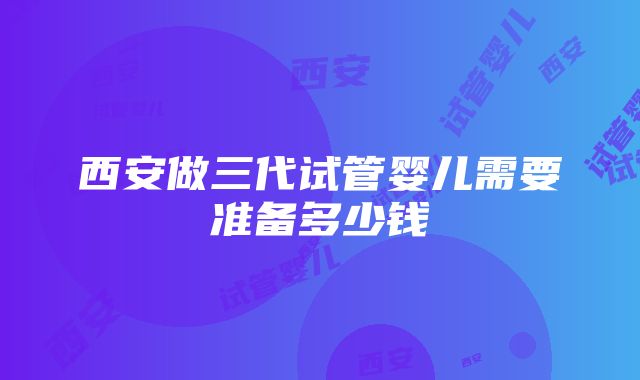 西安做三代试管婴儿需要准备多少钱