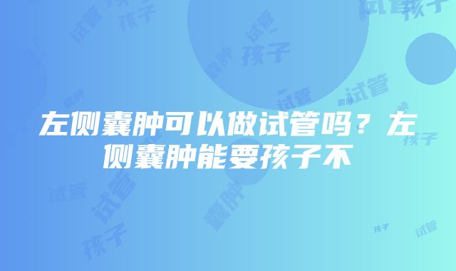 左侧囊肿可以做试管吗？左侧囊肿能要孩子不