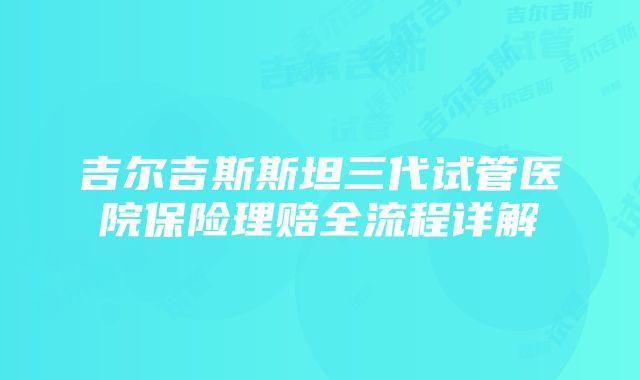 吉尔吉斯斯坦三代试管医院保险理赔全流程详解