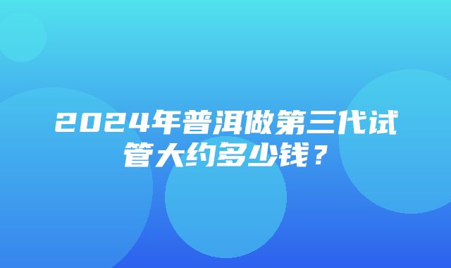 2024年普洱做第三代试管大约多少钱？