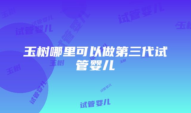 玉树哪里可以做第三代试管婴儿