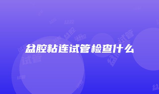 盆腔粘连试管检查什么