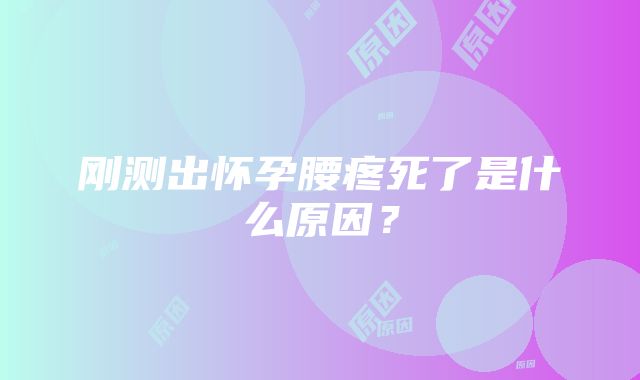 刚测出怀孕腰疼死了是什么原因？