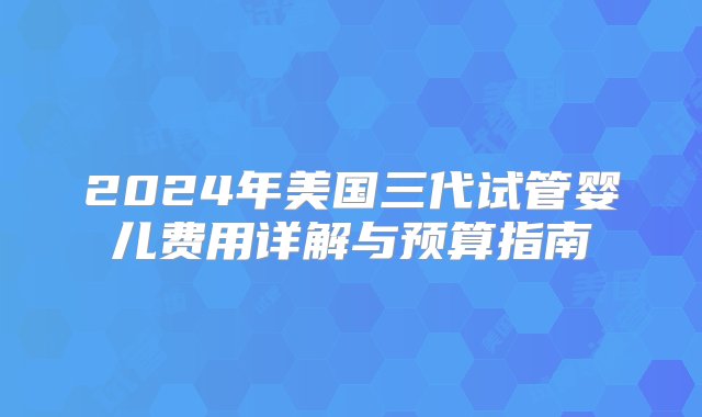 2024年美国三代试管婴儿费用详解与预算指南