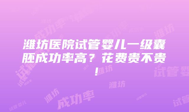 潍坊医院试管婴儿一级囊胚成功率高？花费贵不贵！