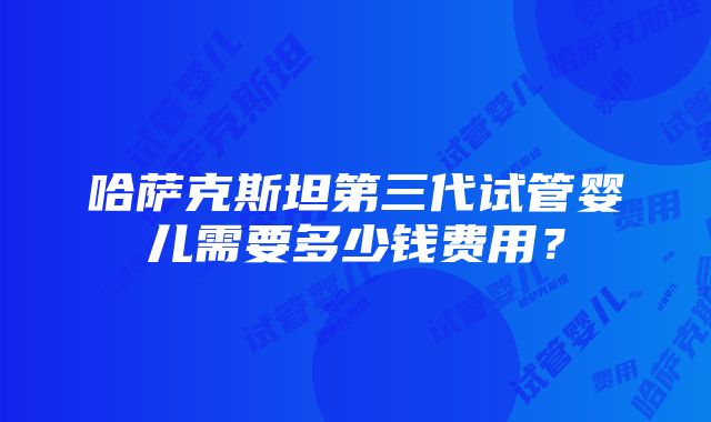 哈萨克斯坦第三代试管婴儿需要多少钱费用？