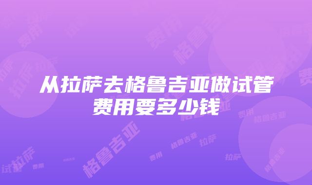 从拉萨去格鲁吉亚做试管费用要多少钱