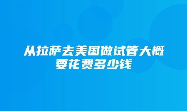 从拉萨去美国做试管大概要花费多少钱