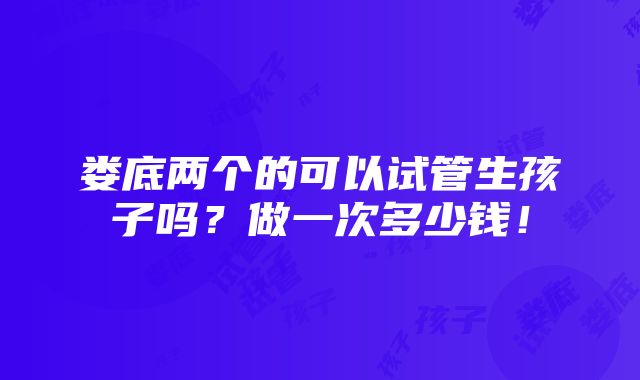 娄底两个的可以试管生孩子吗？做一次多少钱！