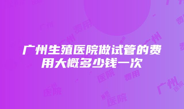 广州生殖医院做试管的费用大概多少钱一次