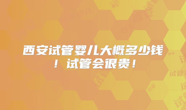 西安试管婴儿大概多少钱！试管会很贵！