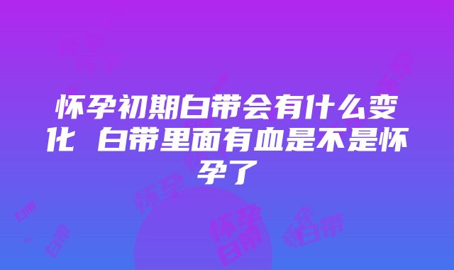 怀孕初期白带会有什么变化 白带里面有血是不是怀孕了