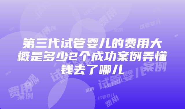 第三代试管婴儿的费用大概是多少2个成功案例弄懂钱去了哪儿