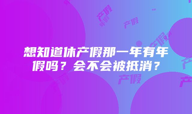 想知道休产假那一年有年假吗？会不会被抵消？