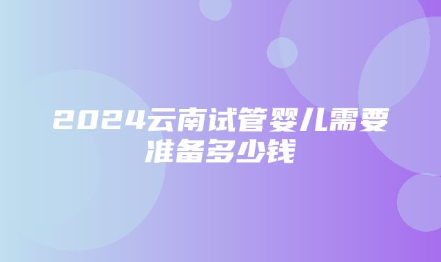 2024云南试管婴儿需要准备多少钱