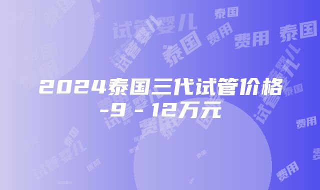 2024泰国三代试管价格-9－12万元