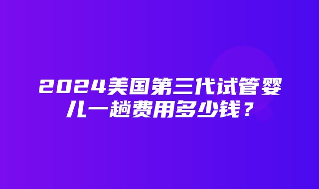 2024美国第三代试管婴儿一趟费用多少钱？