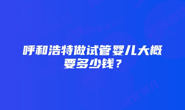 呼和浩特做试管婴儿大概要多少钱？