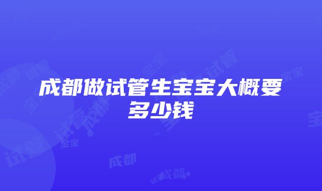 成都做试管生宝宝大概要多少钱