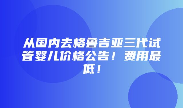 从国内去格鲁吉亚三代试管婴儿价格公告！费用最低！