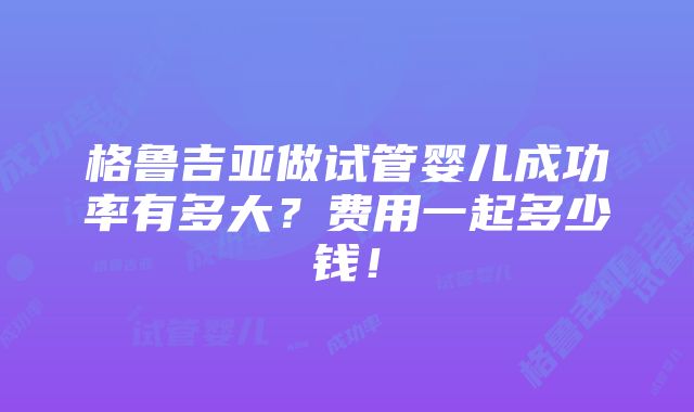 格鲁吉亚做试管婴儿成功率有多大？费用一起多少钱！