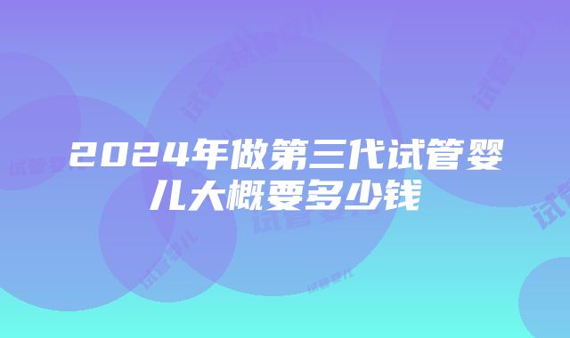 2024年做第三代试管婴儿大概要多少钱