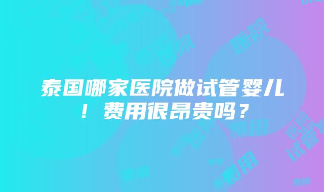 泰国哪家医院做试管婴儿！费用很昂贵吗？