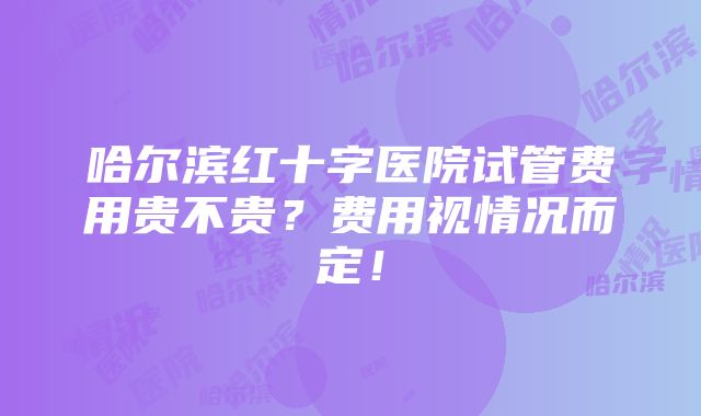 哈尔滨红十字医院试管费用贵不贵？费用视情况而定！