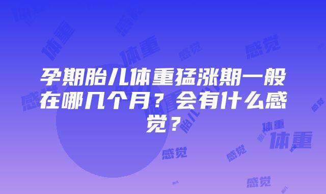 孕期胎儿体重猛涨期一般在哪几个月？会有什么感觉？