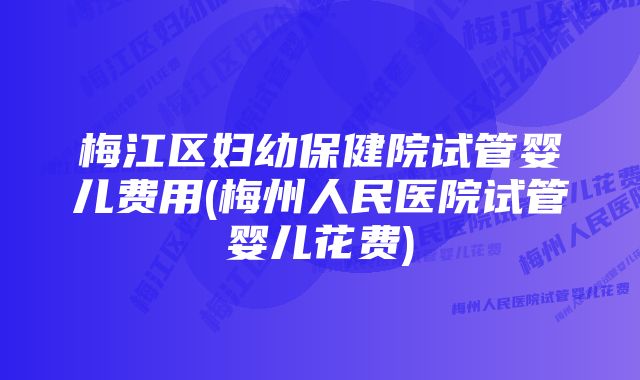 梅江区妇幼保健院试管婴儿费用(梅州人民医院试管婴儿花费)