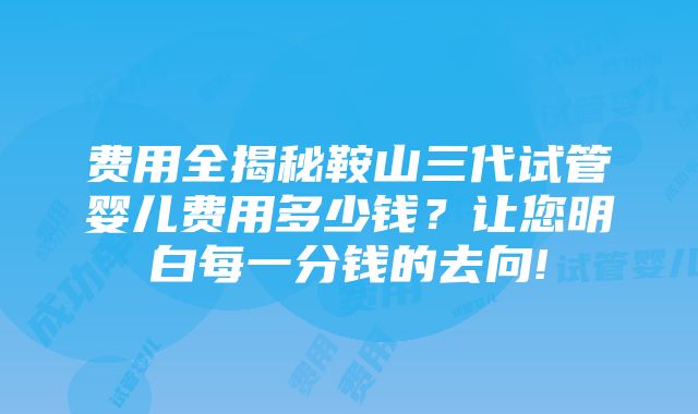 费用全揭秘鞍山三代试管婴儿费用多少钱？让您明白每一分钱的去向!