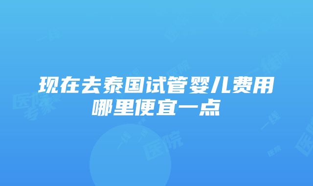 现在去泰国试管婴儿费用哪里便宜一点