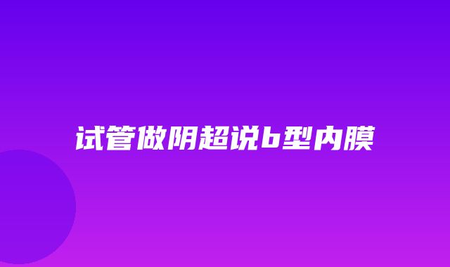 试管做阴超说b型内膜