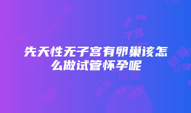 先天性无子宫有卵巢该怎么做试管怀孕呢