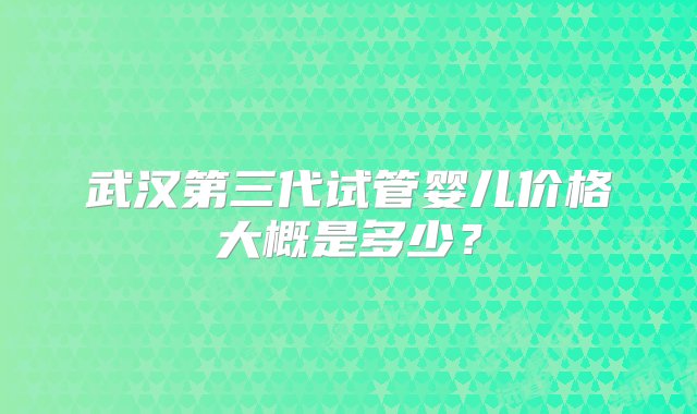 武汉第三代试管婴儿价格大概是多少？