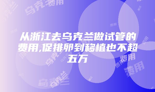 从浙江去乌克兰做试管的费用,促排卵到移植也不超五万