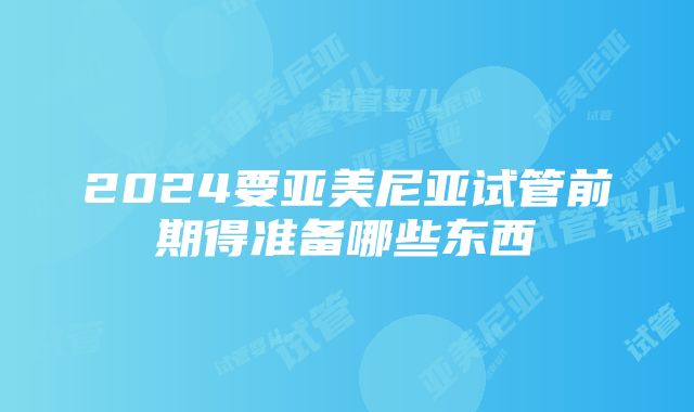 2024要亚美尼亚试管前期得准备哪些东西