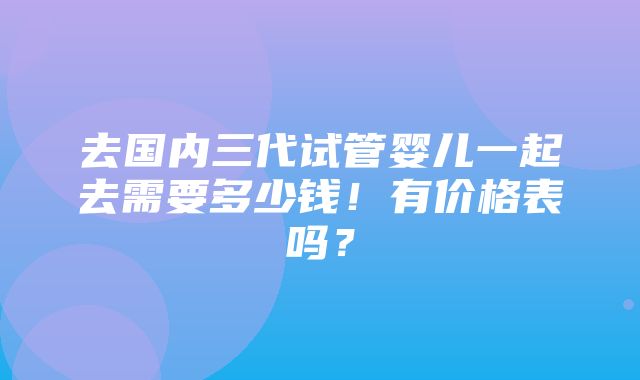 去国内三代试管婴儿一起去需要多少钱！有价格表吗？