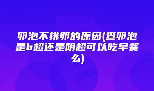 卵泡不排卵的原因(查卵泡是b超还是阴超可以吃早餐么)