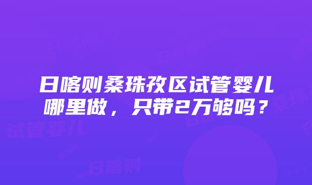 日喀则桑珠孜区试管婴儿哪里做，只带2万够吗？