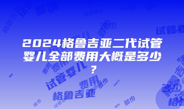 2024格鲁吉亚二代试管婴儿全部费用大概是多少？