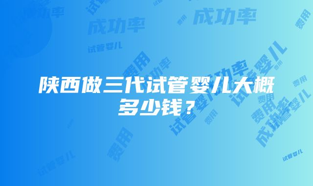 陕西做三代试管婴儿大概多少钱？