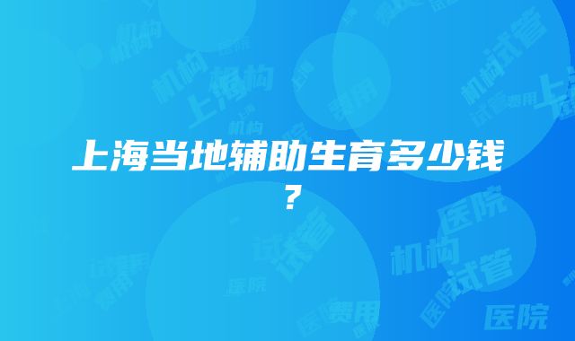 上海当地辅助生育多少钱？