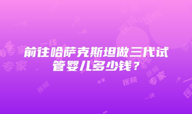 前往哈萨克斯坦做三代试管婴儿多少钱？