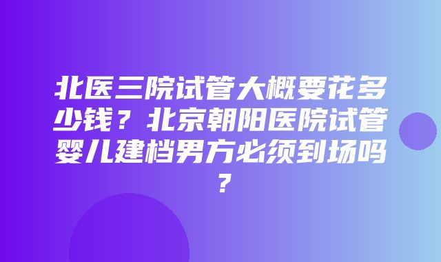 北医三院试管大概要花多少钱？北京朝阳医院试管婴儿建档男方必须到场吗？