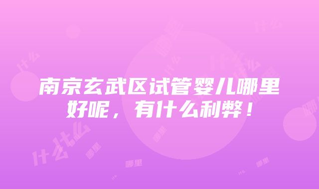 南京玄武区试管婴儿哪里好呢，有什么利弊！