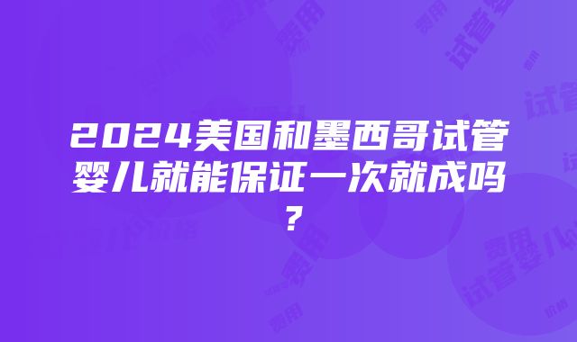 2024美国和墨西哥试管婴儿就能保证一次就成吗？